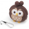 Porte-monnaie mimi POCHi Friends 3D ChOUETTE marron en silicone