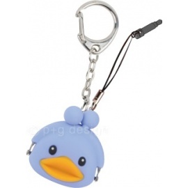 Porte-clés mimi POCHi-Bit Friends 3D DUCK アヒル bleu en silicone