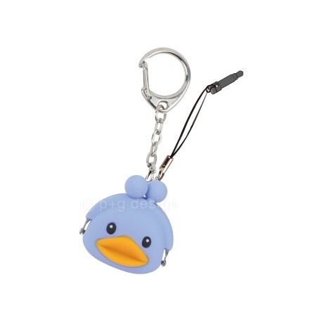 Porte-clés mimi POCHi-Bit Friends 3D DUCK bleu en silicone