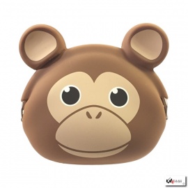 Porte-monnaie mimi POCHi Friends SiNGE サル brun en silicone