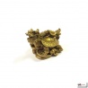 Dragon-tortue sur lingots & pièces en cuivre doré (h4.5cm)