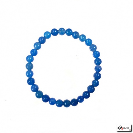 Bracelet perles en ONYX BLEU 6mm