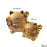 Tirelire Maneki Neko doré en porcelaine (h11.5cm)