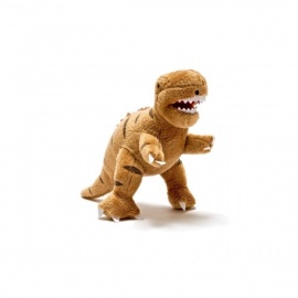 Hochet peluche dinosaure T-REX petit "TERRY" fourrure 100% acrylique (h12cm)