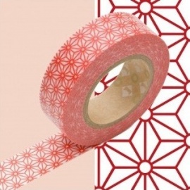masking tape déco asanoha shu (asanoha rouge) 15mm*10m