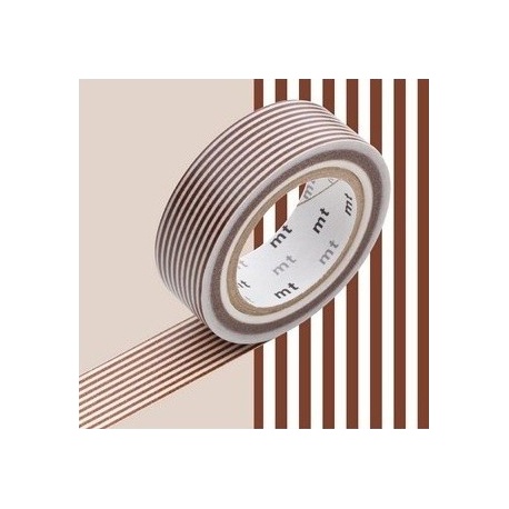 masking tape déco border deep brown (lignes marron foncé) 15mm*10m