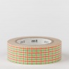 masking tape déco hougan green x orange (quadrillage vert et orange) 15mm*10m
