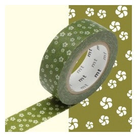 masking tape déco nejiriume uguisu (fleurs de prunier vert) 15mm*10m