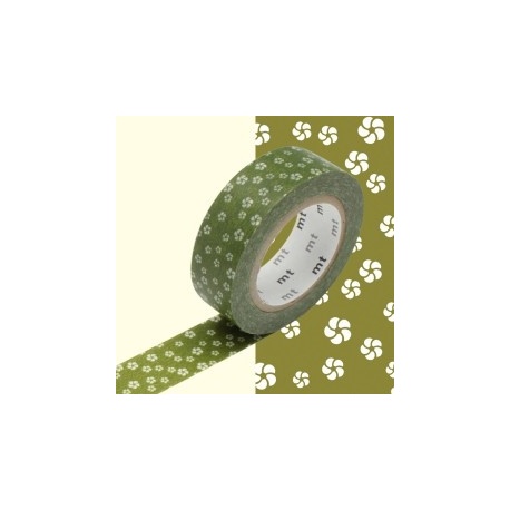 masking tape déco nejiriume uguisu (fleurs de prunier vert) 15mm*10m