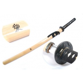 Katana forgé main MOKUZAi 木材 fourreau bois laqué (lame MARU)