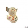 Chouette en porcelaine japonaise BONhEUR et SANTé (h8.5cm)