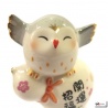 Chouette en porcelaine japonaise BONhEUR et SANTé (h8.5cm)