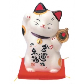 Maneki Neko 招き猫 GRANdE FORTUNE en porcelaine japonaise (h12cm)