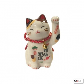 Maneki Neko 招き猫 ChANCE MiKé en porcelaine japonaise (h7cm)