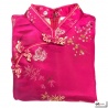 Robe chinoise (qipao 旗袍) courte manches courtes FUShiA motif 3 AMiS OR (65% polyester & 35% coton)