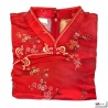 Robe chinoise (qipao 旗袍) courte manches courtes ROUGE motif 3 AMiS (50% soie & 50% polyester)