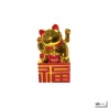 Maneki Neko animé sur socle Bonheur 10.5cm doré