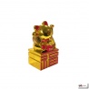 Maneki Neko animé sur socle Bonheur 10.5cm doré