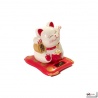 Maneki Neko animé 100% SOLAiRE richesse blanc h8cm