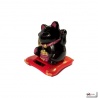 Maneki Neko animé 100% SOLAiRE richesse noir h8cm