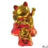Maneki Neko animé 100% SOLAiRE richesse doré h16cm