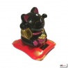 Maneki Neko animé 100% SOLAiRE richesse noir h16cm