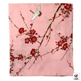 Yukata long TSURU rose 100% coton