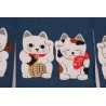 Noren 7 MANEKi NEKO bleu clair 100% coton 85*30cm