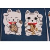 Noren 7 MANEKi NEKO bleu clair 100% coton 85*30cm