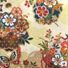 Tissus au mètre FLEURS et PAPiLLONS beige 100% coton (Japon)