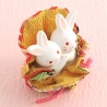 Couple LAPiNS dans une pochette en chirimen (h8cm)