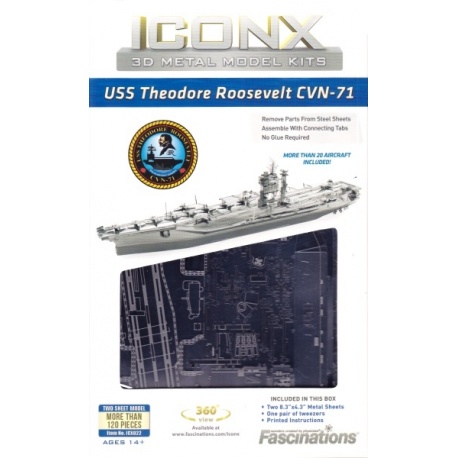 Miniature à monter en métal USS ThEOdORE ROOSEVELT CVN-71 (L20.3cm)