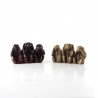3 singes en résine marron (h5cm)