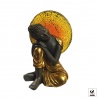 Bouddha endormi AURéOLE en résine noir et or (h23cm)