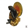 Bouddha endormi AURéOLE en résine noir et or (h23cm)