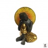 Bouddha endormi AURéOLE en résine noir et or (h23cm)