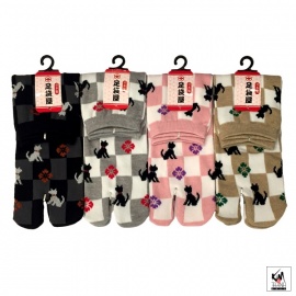 Tabi Socks S - Soquettes à orteil japonaises ChAT DAMiER (extensible de T34 à T39)