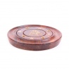 Porte-encens disque BOUddhA en bois de sheesham d7.5cm