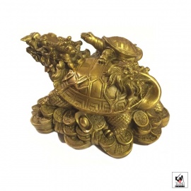 Dragon-tortue (Bìxì 赑屃) et tortue en cuivre (h12cm)