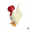 Coq Bantan blanc en porcelaine (h13cm)