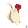 Coq Bantan blanc en porcelaine (h13cm)