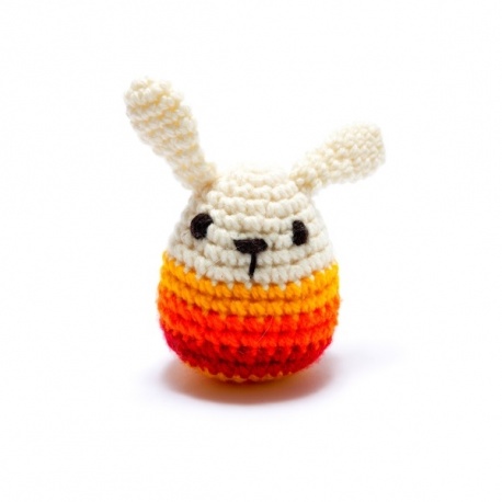 Hochet LAPiN rouge en crochet fait main 100% acrylique (h10cm)