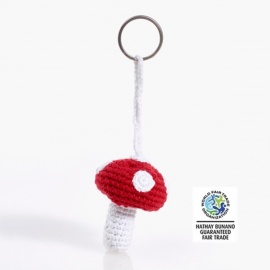 Porte-clés ChAMPiGNON en crochet fait main 100% coton (h7cm)