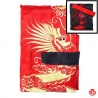 Kimono long réversible BROdé rouge DRAGON doré / noir DRAGON rouge (TU)