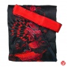 Kimono long réversible BROdé rouge DRAGON doré / noir DRAGON rouge (TU)