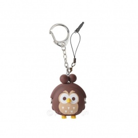 Porte-clés mimi POCHi-Bit Friends 3D ChOUETTE marron en silicone