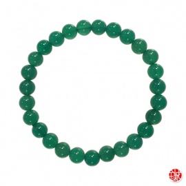 Bracelet perles en AGATE VERTE 6mm