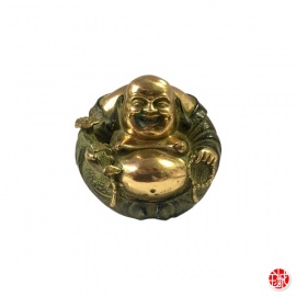 Bouddha Hotei rond en bronze (h7cm)