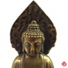 Bouddha AMiTA assis sur lotus en bronze (h14cm)