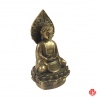 Bouddha AMiTA assis sur lotus en bronze (h14cm)